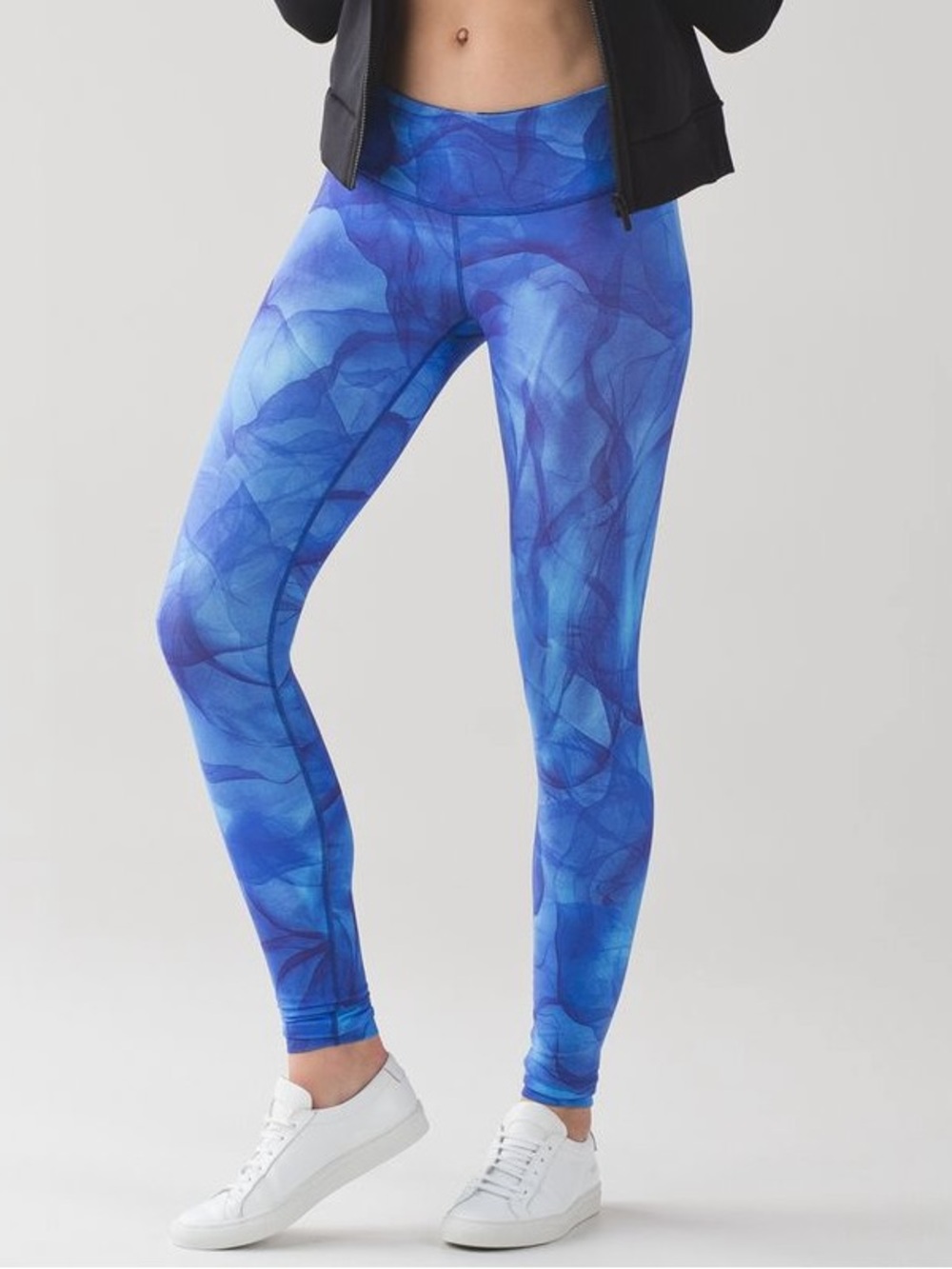 Lululemon Wunder Under Pant III Blue Abstract Leggings Midnight Tulle Blue Swirl